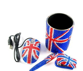 歐美流行鑲鉆筆筒套裝與英美國(guó)旗文具組合 廠家直銷價(jià)格與圖片展示